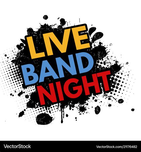 Live Band Night Grunge Rubber Stamp Royalty Free Vector