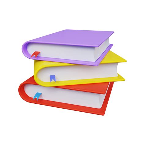 Stack of colored books. 3d render 9902691 PNG