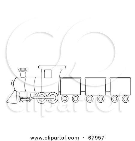 Royalty-Free (RF) Clipart Illustration of a Black And White Train ...