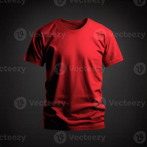 Blank Red Tshirt Mockup Close Up Orange T Shirt On Dark Background