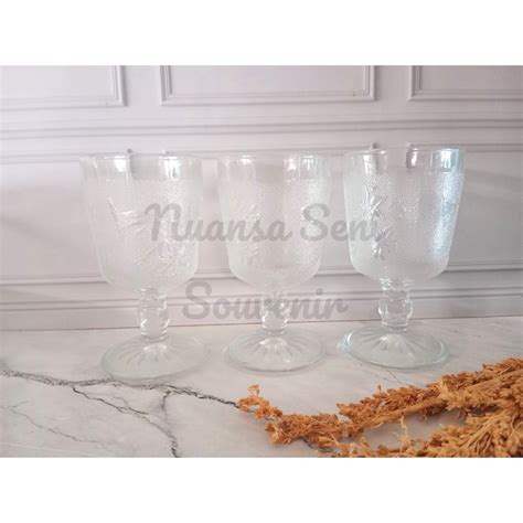 Jual Souvenir Pernikahan Gelas Minum Gelas Kaca Kaki Bunga Gelas Wine