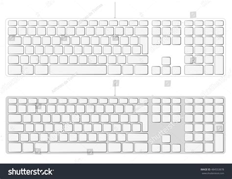 Blank Extended Keyboards Isolated On White Vector De Stock Libre De