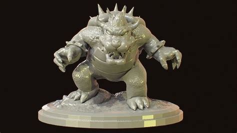 Bowser sculpture 3D model 3D printable | CGTrader