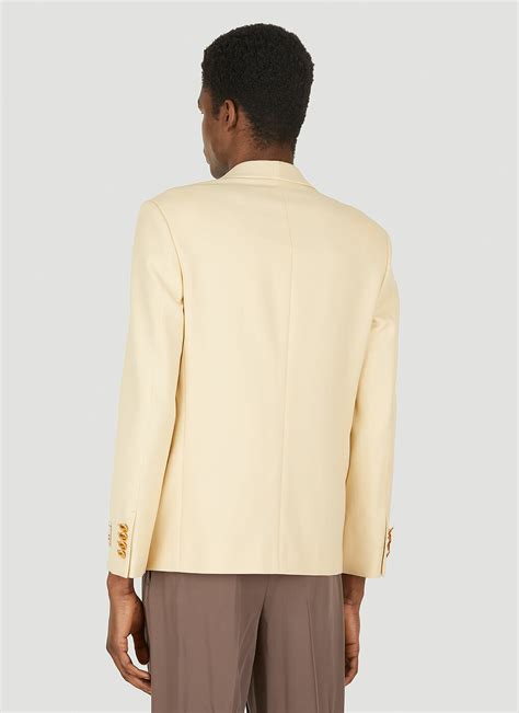 Single Breasted Logo Patch Blazer In Cream Gucci