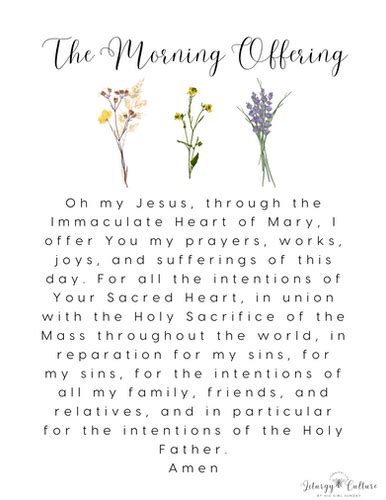 The Morning Offering Simple Printable Hisgirlsunday