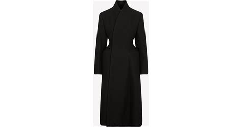 Balenciaga Flare Hourglass Coat In Wool In Black Lyst Uk