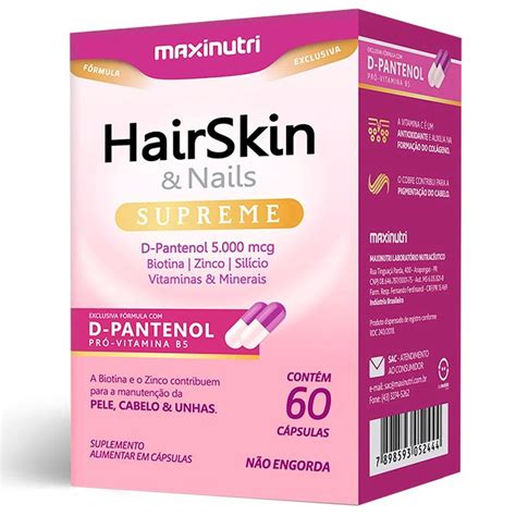 Hairskin E Nails Supreme C Psulas Maxinutri Shp Em Promo O