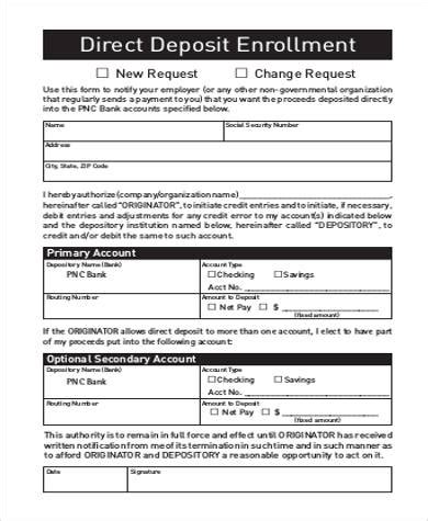 FREE 8 Sample Generic Direct Deposit Forms In PDF