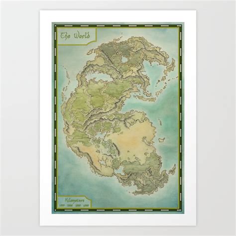 Pangea map Art Print by Gillis Björk | Society6