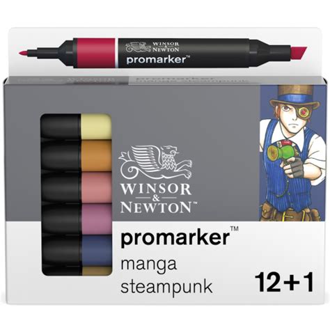 Winsor Newton Promarker Manga Steampunk Set 13pc Cowling Wilcox