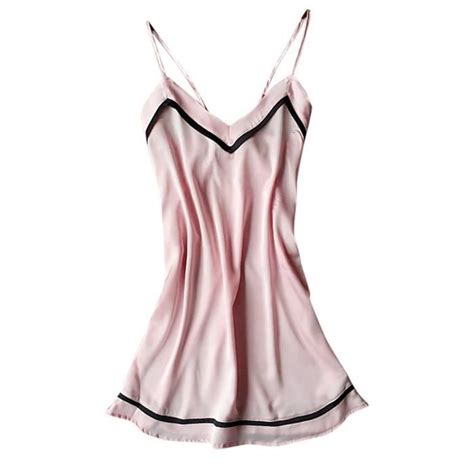 Nouvelles Femmes Satin Teddy Lingerie Sexy Deep V One Piece Chemise De