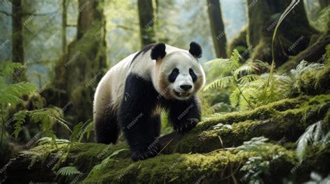 Premium AI Image | Giant panda in the wild