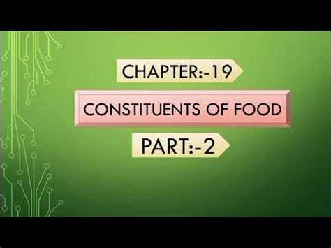 Std 5 Subject EVS 1 Chapter 19 Constituents Of Food Part 2