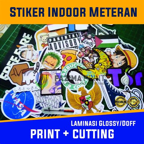 Jual Sticker Vinyl Indoor Print Custom Sticker Meteran Shopee Indonesia