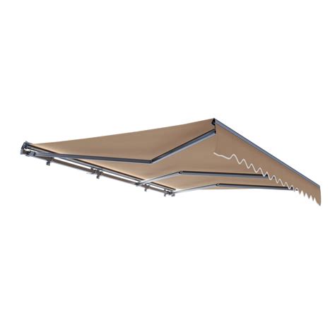 Half Cassette Motorized Retractable Led Patio Awning 20 X 10 Feet Sand Aleko