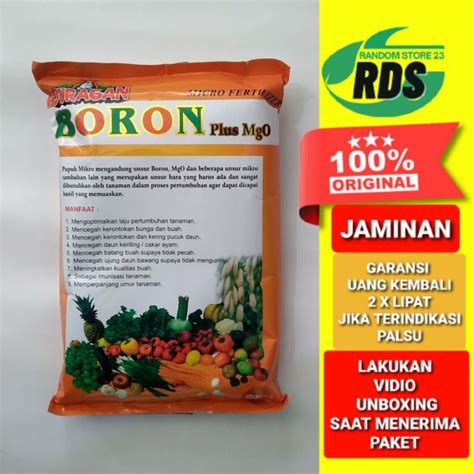 PUPUK MICRO FERTILIZER BORON PLUS MgO 1 KG KEMASAN PABRIK Lazada