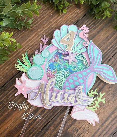 Mermaid Cake Topper Mermaid Topper Mermaid Party Decor Mermaid Birthday