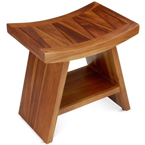 Teak Wood Shower Bench 18" | Waterproof Teak Shower Bench