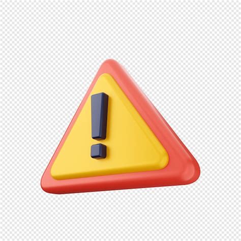 Premium PSD 3d Caution Warning Alert Sign Icon Illustration Render