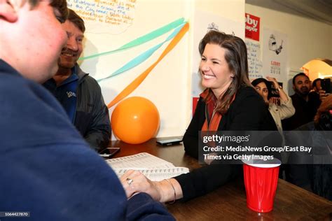 Oakland Mayor Libby Schaaf Talks With Supporters During Election