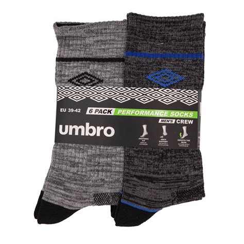 Chaussettes lot de 6 crew t39 46 Homme UMBRO à prix dégriffé