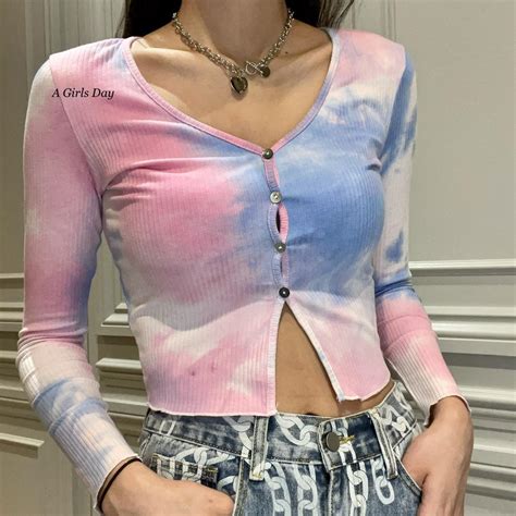 Womens Blue And Pink Cardigan Depop