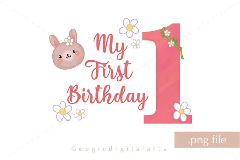 1st Birthday Clip Art Graphic by Geegiedigitalarts · Creative Fabrica