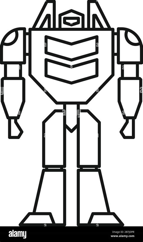 Hero Robot Transformer Icon Outline Hero Robot Transformer Vector Icon For Web Design Isolated