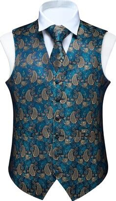 Faimo Black Waistcoat Mens Paisley Floral Jacquard Waistcoat With