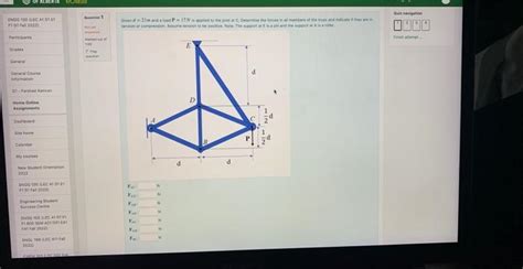 Solved D Mp Ndetermine The Forces In All Members Of Chegg