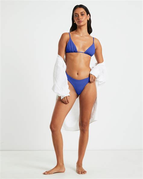 Subtitled Classic Slide Triangle Bikini Top Blue Surfstitch