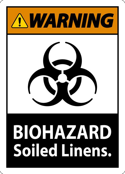 Biohazard Warning Label Biohazard Soiled Linens 25732094 Vector Art at ...