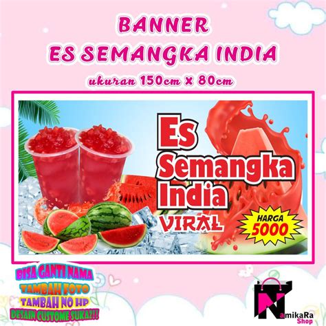 Jual Banner Spanduk Backdrop Es Semangka India Banner Es Semangka