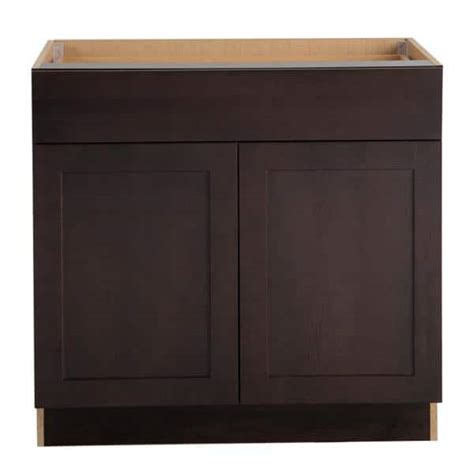 Hampton Bay Edson Shaker Assembled 36x34 5x24 5 In Base Cabinet With