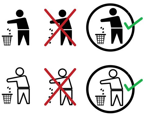 Illustration Dispose Of Trash Properly In The Trash Can Or Trash Bin