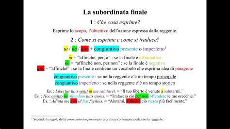 La Proposizione Subordinata Finale In Latino Espressa Con Ut