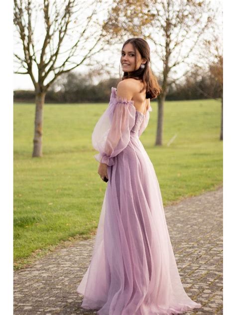 Longue Robe En Tulle Rose Poudr Anne Sophie