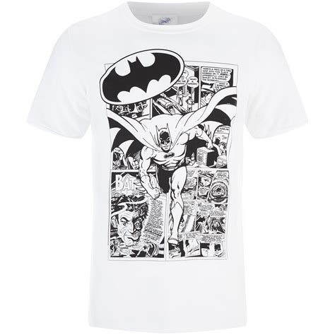 Dc Comics Men S Batman Comic Strip T Shirt White Merchandise Zavvi