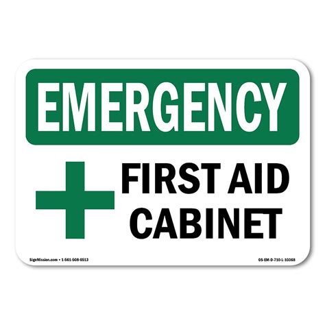 Osha Emergency Sign First Aid Cabinet With Symbol Decal Protect