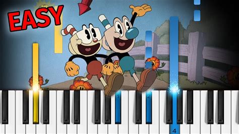 The Cuphead Show Theme Song Easy Piano Tutorial Youtube