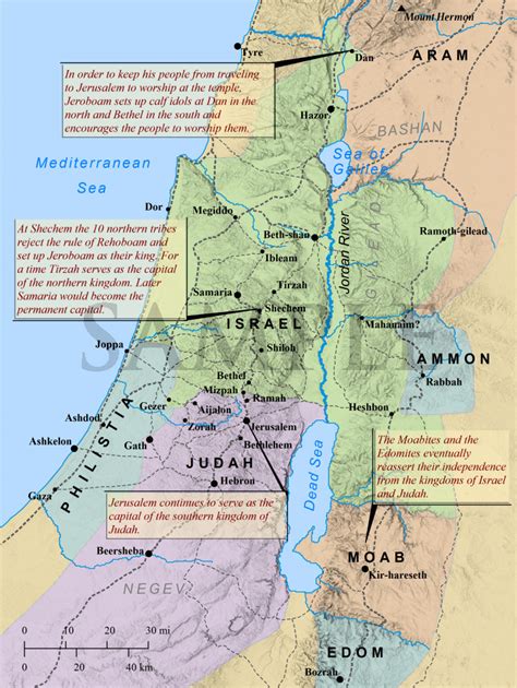 Israel Map Divided Kingdom