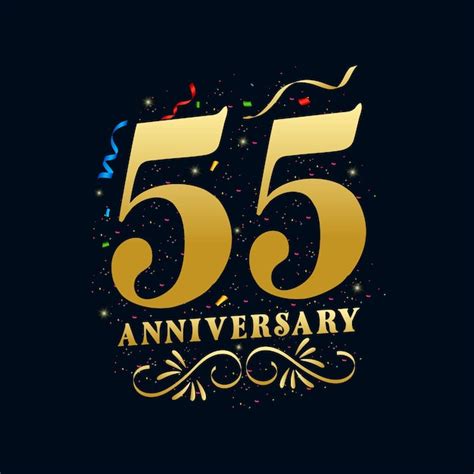 Premium Vector 55 Anniversary Luxurious Golden Color 55 Years