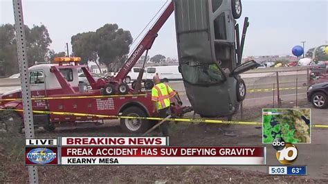 Freak Accident Has Suv Defying Gravity Youtube