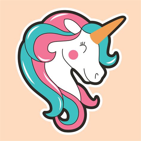 Cute Unicorn Sticker 11267215 Vector Art At Vecteezy