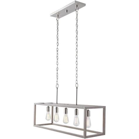 Hampton Bay Boswell Quarter Light Brushed Nickel Linear Chandelier