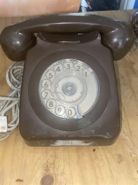 Vintage Gpo Rotary Dial Brown Landline Telephone Picclick Uk