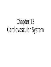 Chapter 13 Cardiovascular System Ppt Chapter 13 Cardiovascular System