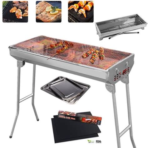 Barbecue Charbon Grille De Barbecue Portable Pliable Plateau Acier