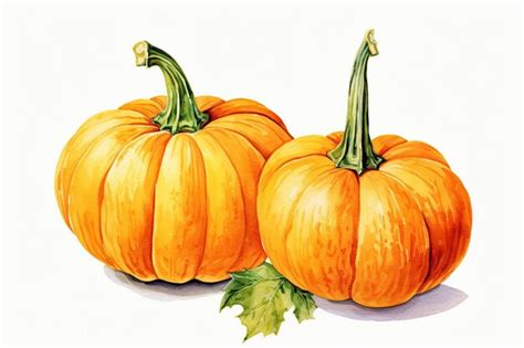 Premium Ai Image Illustration Of Orange Pumpkins Isolated On White