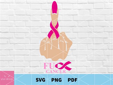 Fuck Cancer Svg Breast Cancer Svg Middle Finger Svg Cancer Etsy